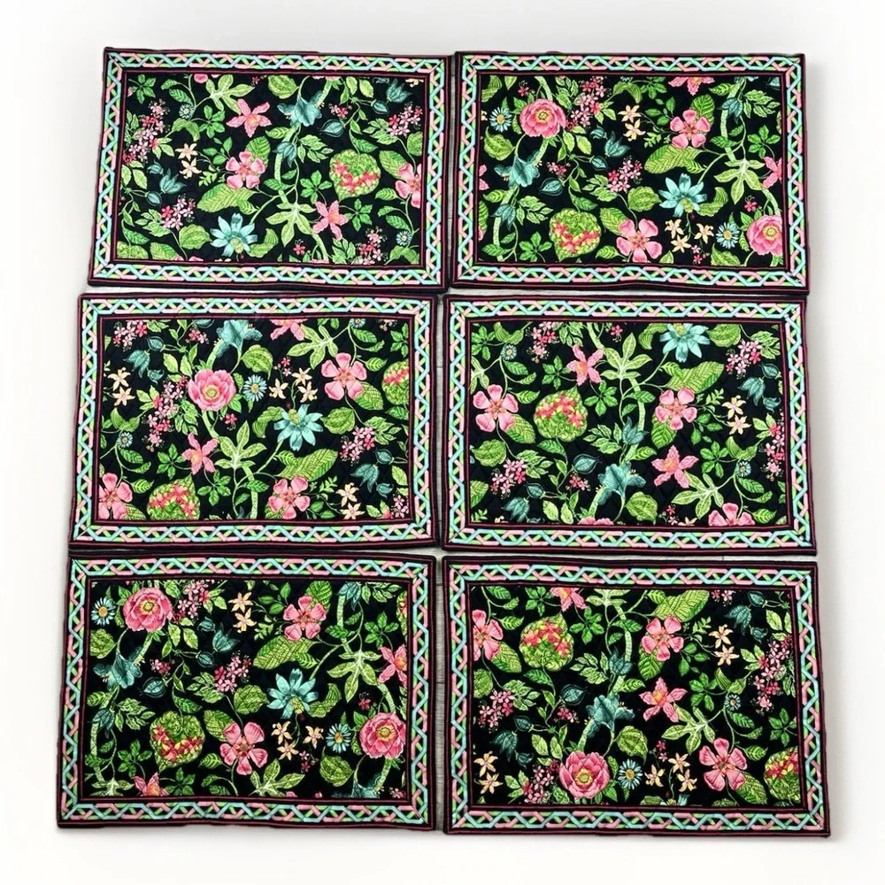 Vera Bradley Placemats Retired Botanica‎ Set of Six (6) Place Mats